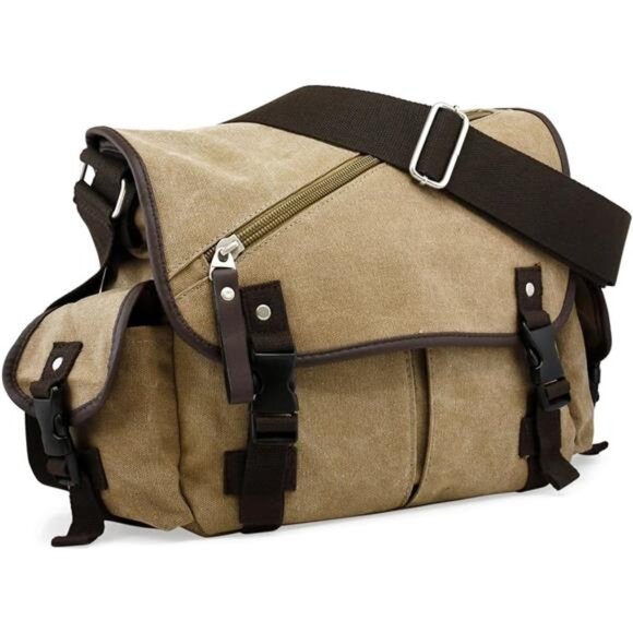 Men Messenger Bag College Shoulder Canvas Vintage Crossbody Military Satchel Bag